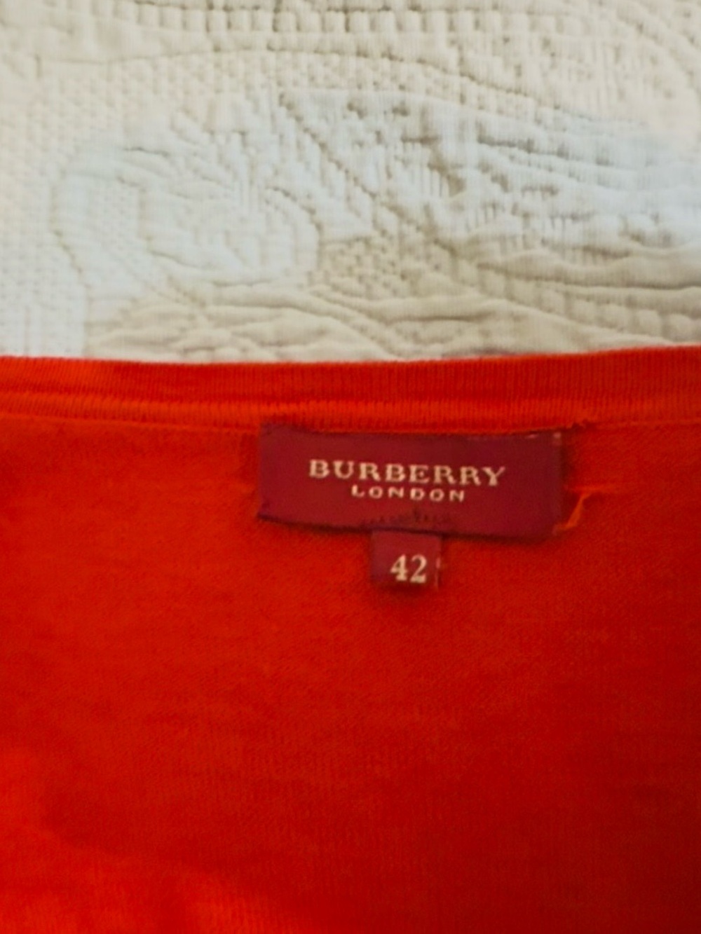 Burberry London light knit, v-neck cardigan, sz 42, gently used. - Picture 6 of 7